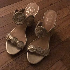 Jack Rogers Luccia Stardust wedges Gold size 10